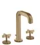 AXOR-HG-AXOR-Citterio-3-Loch-Waschtischarmatur-170-mit-Auslauf-140-mm-Kreuzgriffen-Rosetten-und-Zugstangen-Ablaufgarnitur-Brushed-Bronze-39133140 gallery number 1